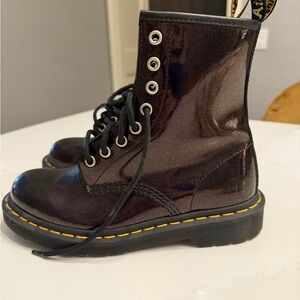 Dr. Martens Black and Blue Interior Boots